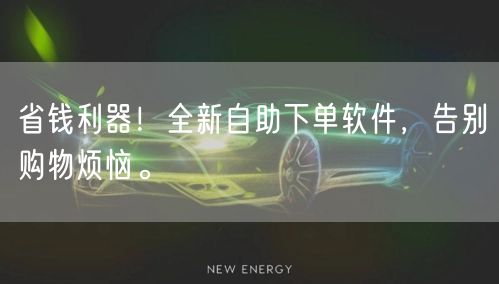省钱利器！全新自助下单软件，告别购物烦恼。