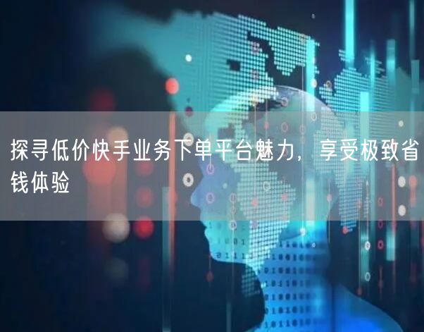 探寻低价快手业务下单平台魅力，享受极致省钱体验