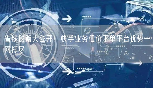 省钱秘籍大公开！快手业务低价下单平台优势一网打尽