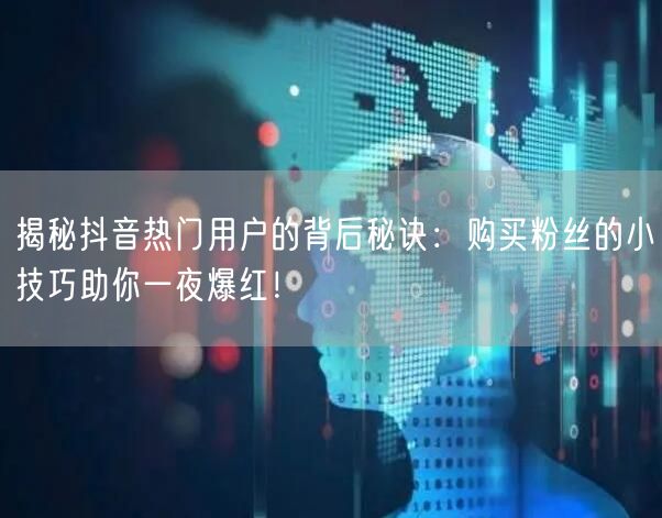 揭秘抖音热门用户的背后秘诀：购买粉丝的小技巧助你一夜爆红！